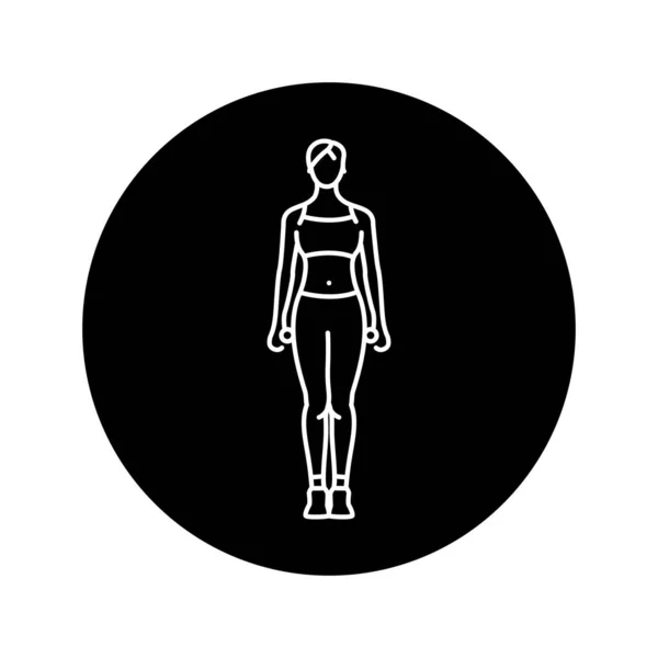 Sport Mädchen Schwarze Linie Symbol — Stockvektor