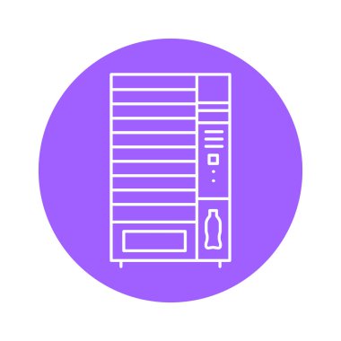 Kendi kendine kiosk suyu sipariş eden siyah çizgi ikonu. Web sayfası için resim grafiği