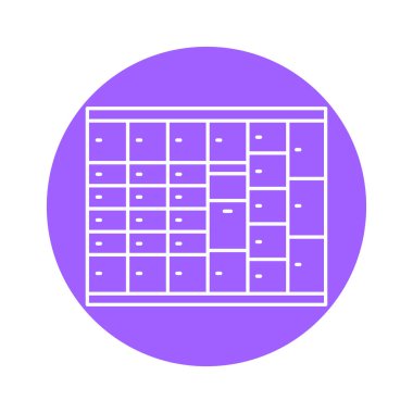 Postane siyah çizgi ikonunda self servis. Web sayfası için resim grafiği