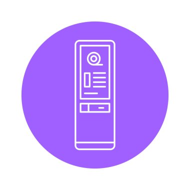 self-servis sinema bileti makinesi siyah çizgi simgesi. Web sayfası için resim grafiği