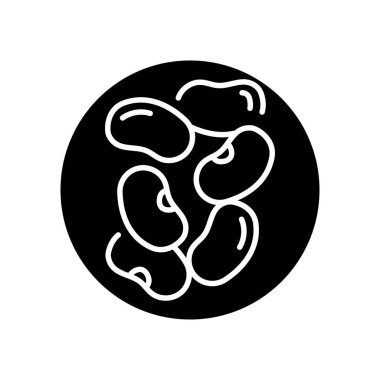 Fasulye siyah çizgi simgesi. Doğal organik süper yiyecek..