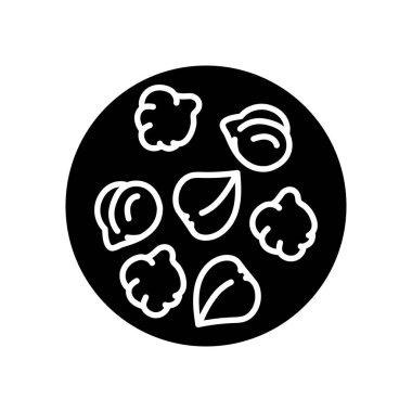 Nohut siyah çizgi ikonu. Doğal organik süper yiyecek..