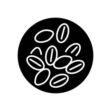 Buğday siyah çizgi simgesi. Doğal organik süper yiyecek..