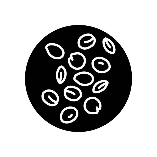 Icono Línea Negra Cereales Lentejas Comida Orgánica Natural Súper — Archivo Imágenes Vectoriales