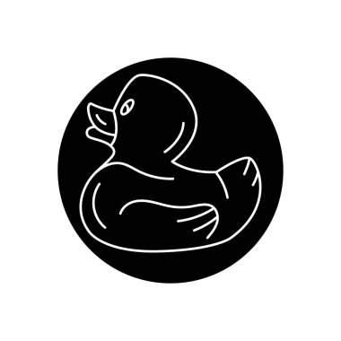 Şişirilebilir plastik ördek çizgisi simgesi. 