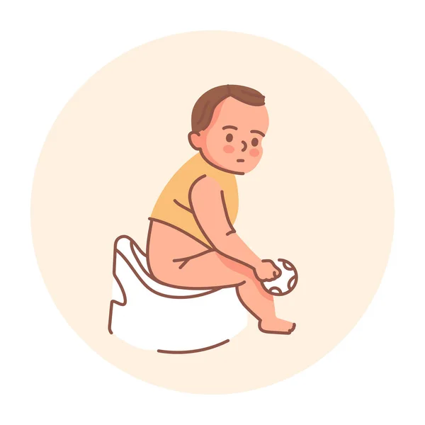 Child Potty Black Line Icon Toddler Development — Wektor stockowy