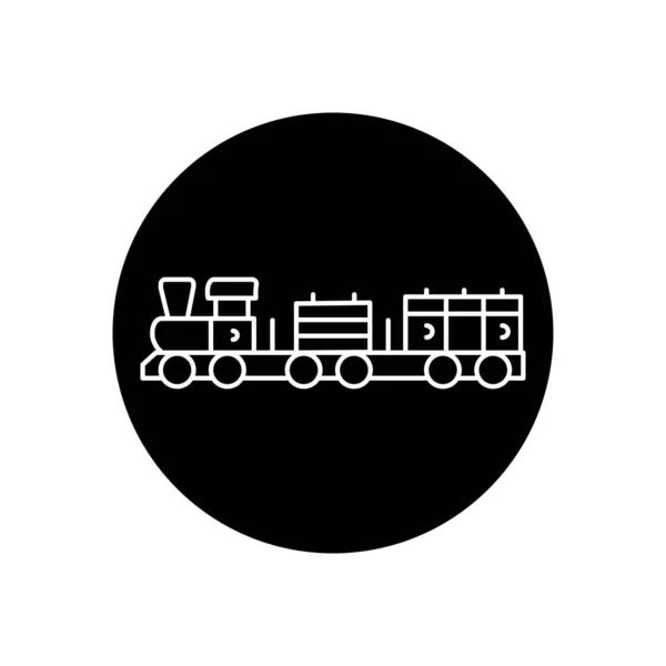 Черная Линия Игрушечного Поезда — стоковый вектор