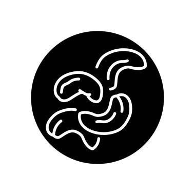 Kaju rengi siyah çizgi ikonu. Doğal organik süper yiyecek..