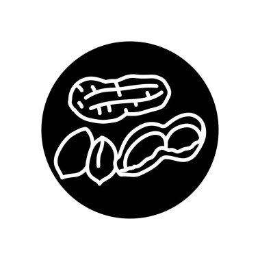 Fıstık siyahı çizgi simgesi. Doğal organik süper yiyecek..