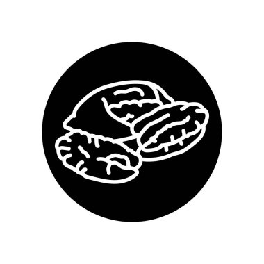 Fındık rengi siyah çizgi ikonu. Doğal organik süper yiyecek..