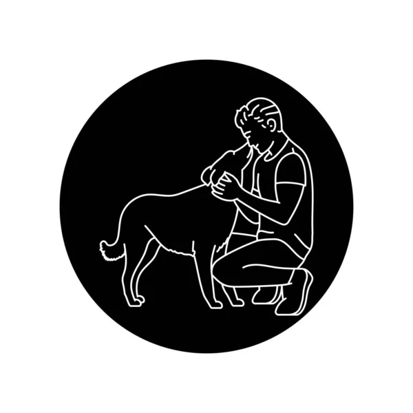 Черная Линия Волонтеров Животных Пиктограмма Веб Страницы — стоковый вектор