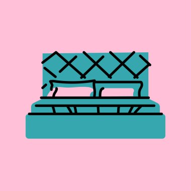 Yumuşak yatak siyah çizgi simgesi. 