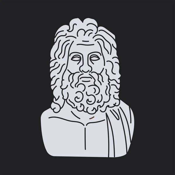 Estátua Zeus Conceito Preto —  Vetores de Stock