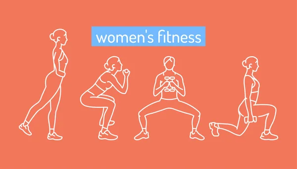 Women Exercises Buttocks Color Line Icon — Stock Vector