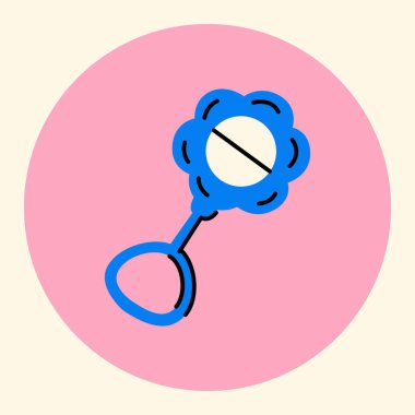 Bebek çıngırak siyah çizgi simgesi. 