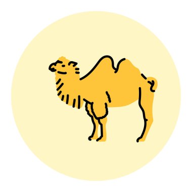 Deve siyah çizgi simgesi. Çiftlik hayvanları.