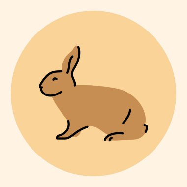 Tavşan siyah çizgi simgesi. Çiftlik hayvanları.