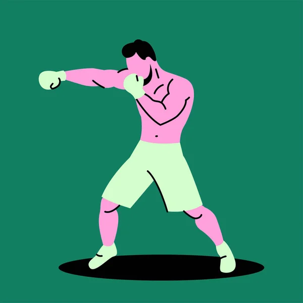 Boxning Spelare Färg Koncept — Stock vektor