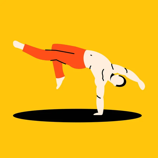 Concetto Colore Giocatore Capoeira — Vettoriale Stock