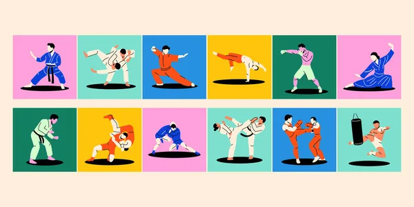 Martial Art Color Concept — Stock Vector