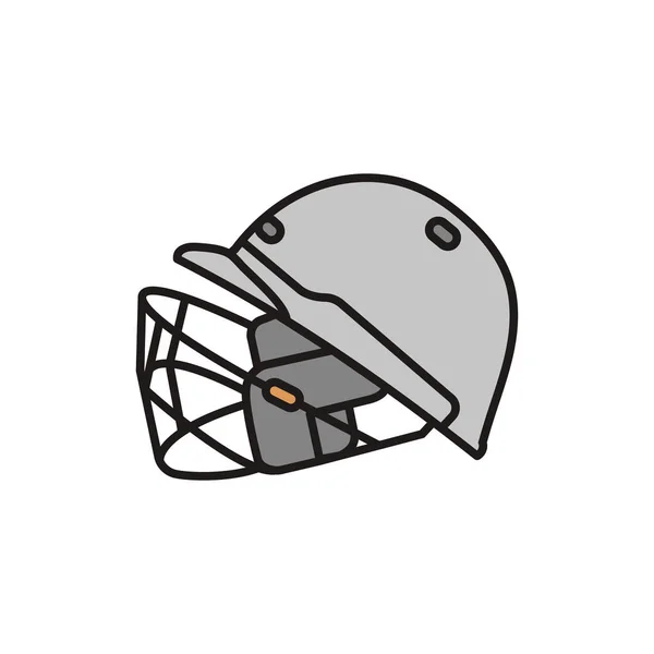 Cricket Helmet Color Line Icon — Stock Vector