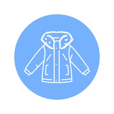 Bebek ceketi siyah çizgi simgesi. 