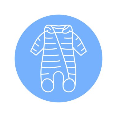 Bebek tulumları siyah çizgi simgesi. 