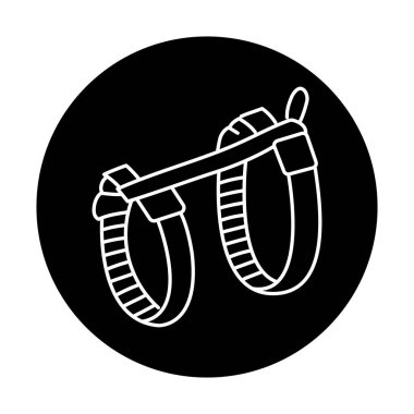 Köpek tasması siyah çizgi simgesi. 