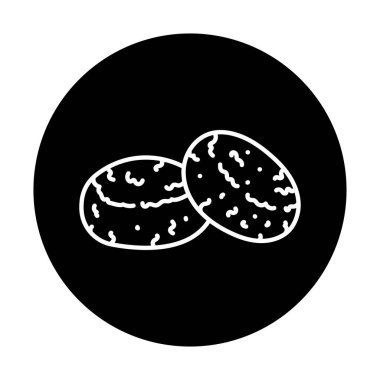 Cheesecake siyah çizgi simgesi. 