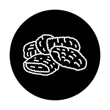 Nuggets siyah çizgi simgesi. 