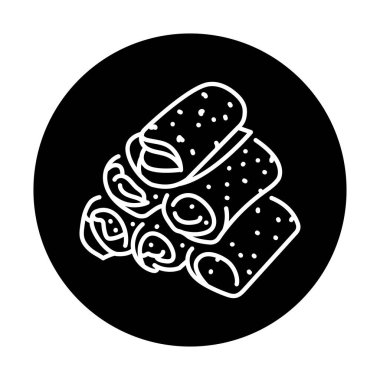 Doldurulmuş krep siyah çizgi simgesi. 