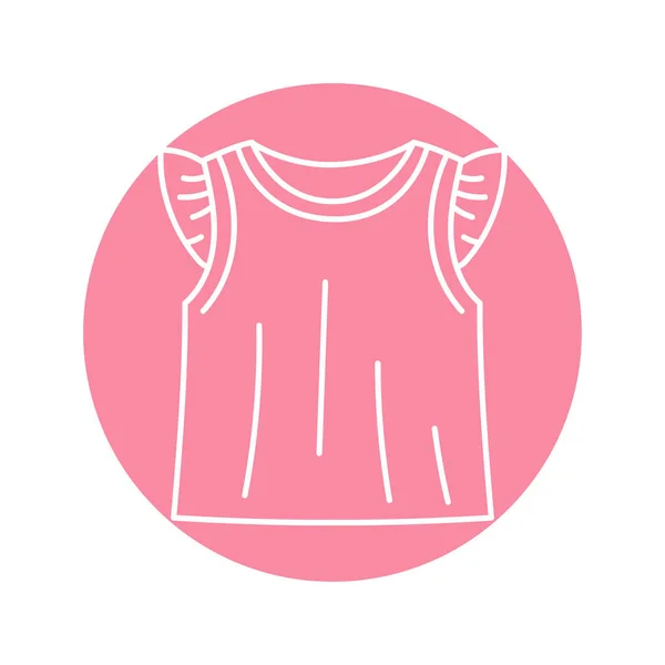 Baby Shirt Linea Nera Icona — Vettoriale Stock