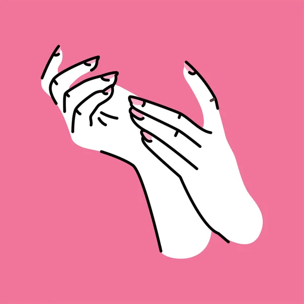 Mains Femmes Avec Illustration Couleur Manucure Service Clous — Image vectorielle