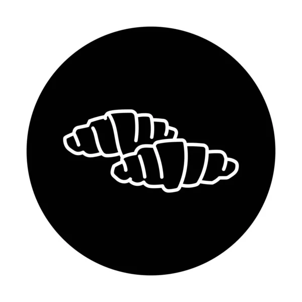 stock vector Croissant black line icon. 