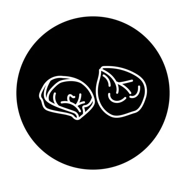 Ikone Der Schwarzen Linie Pelmeni — Stockvektor