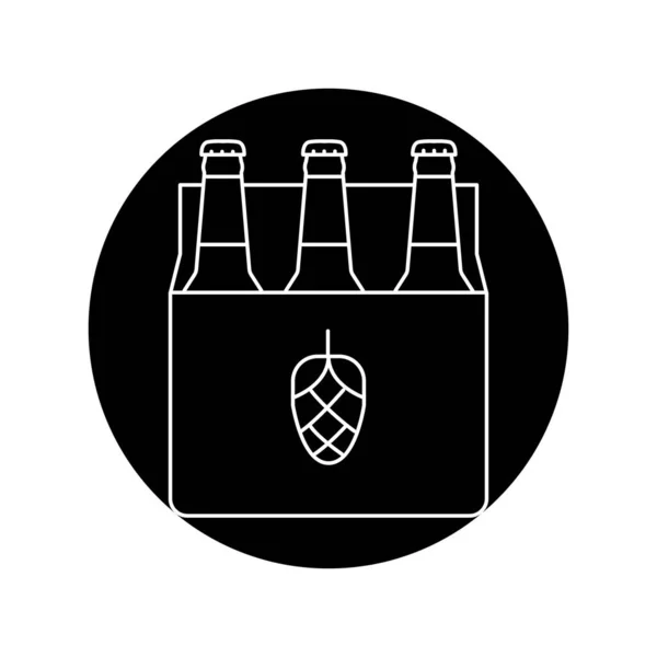 Beer Packaging Black Line Icon — Stock Vector