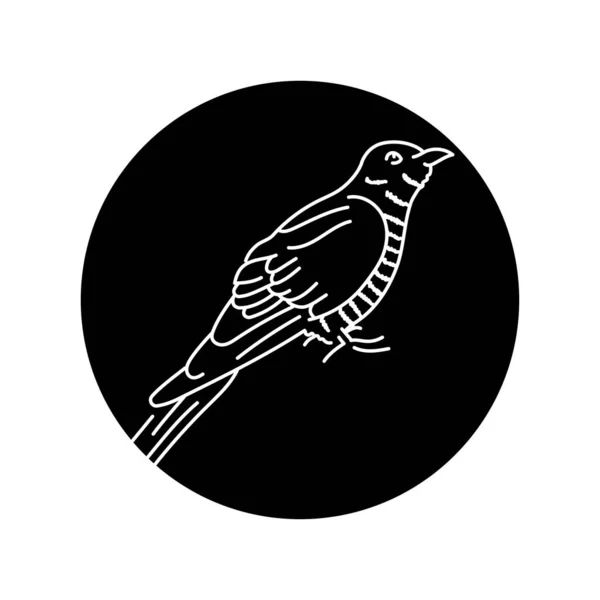 Guguk Kuşu Siyah Çizgi Simgesi — Stok Vektör