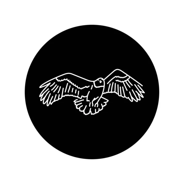 Eagle Bird Black Line Icon — Stock Vector