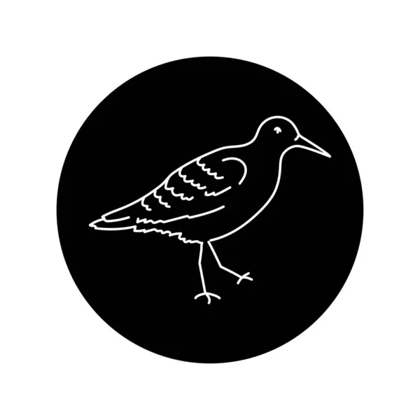Wasserläufer Vogel Schwarze Linie Symbol — Stockvektor