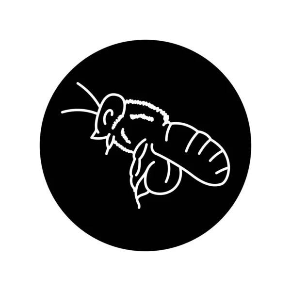 Bee Black Line Icon — Stock Vector