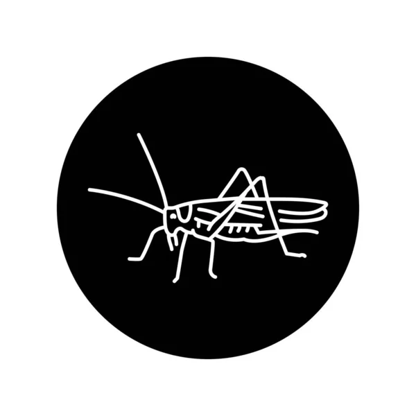 Grasshopper Black Line Icon — Stock Vector