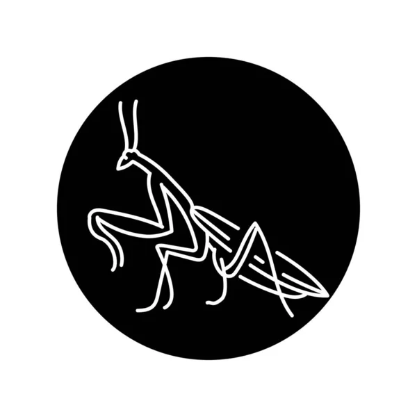 Mantis Black Line Icon — Stock Vector