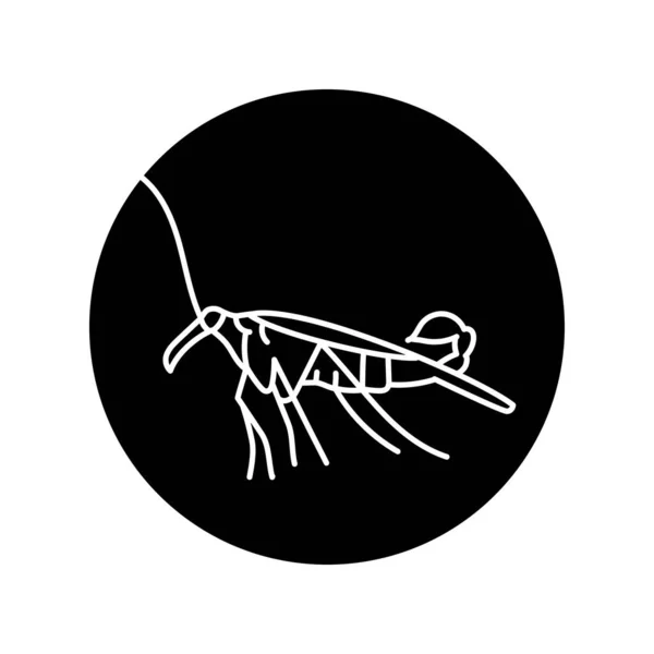 Scorpionfly Black Line Icon — Stock Vector