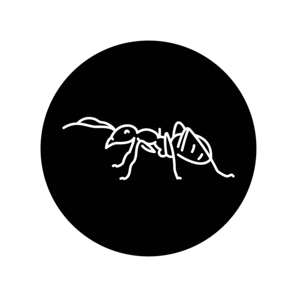 Ant Icône Ligne Noire — Image vectorielle