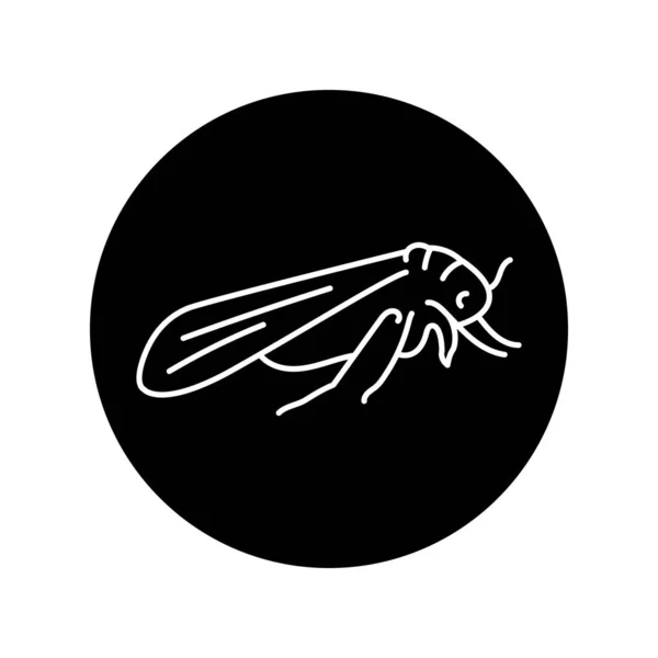 Whitefly Black Line Icon — Stock Vector