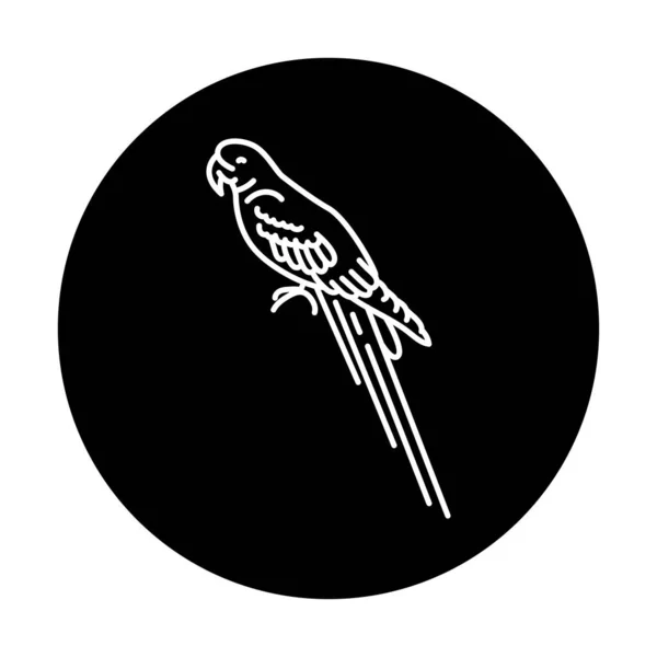 Ara Papagei Black Line Symbol — Stockvektor