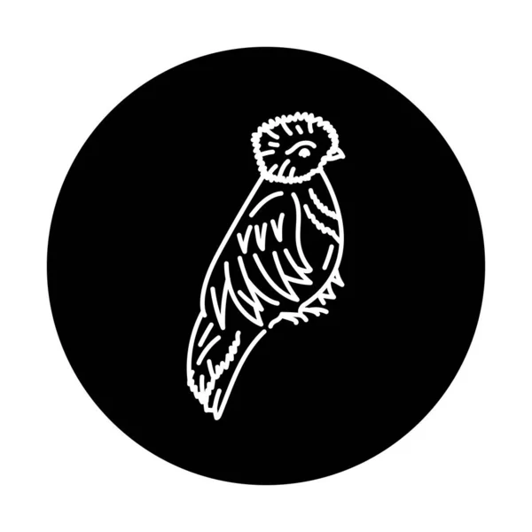 ケツァルト熱帯鳥ブラックラインアイコン — ストックベクタ