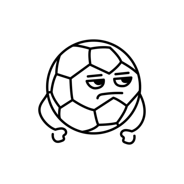 有趣可爱快乐的足球黑线图标 — 图库矢量图片