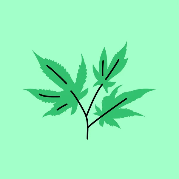 Ikona Černé Čáry Listové Marihuany Narkotická Látka — Stockový vektor