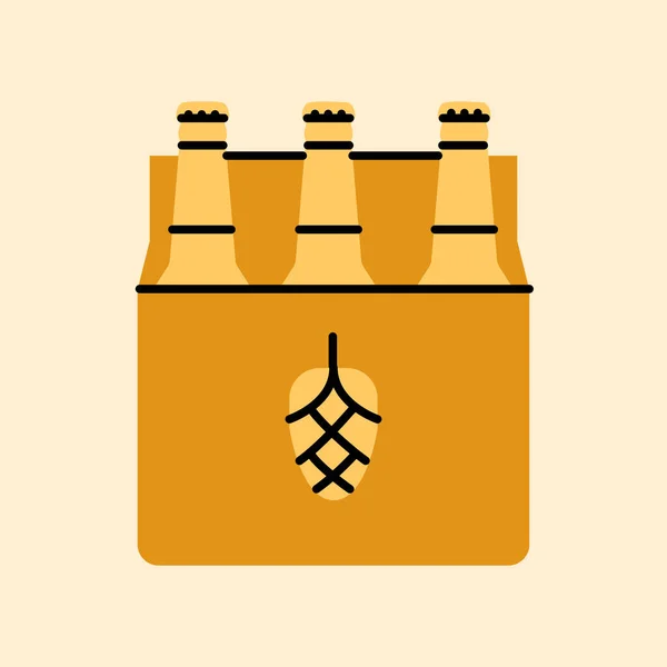 Piwo Opakowaniu Ikona Czarnej Linii — Wektor stockowy